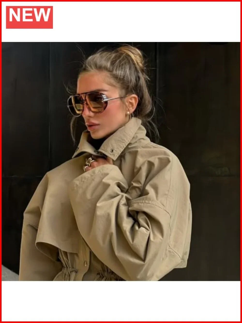 Retro Oversized Metal Aviator Sunglasses UV Protection